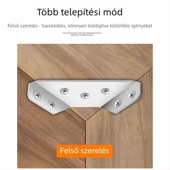 Booluo Többfunkciós saroklemez polcokhoz — rozsdamentes acél, Modell: Multi-purpose angle bracket cz, Elektroplakolás, Modern minimalista dizájn