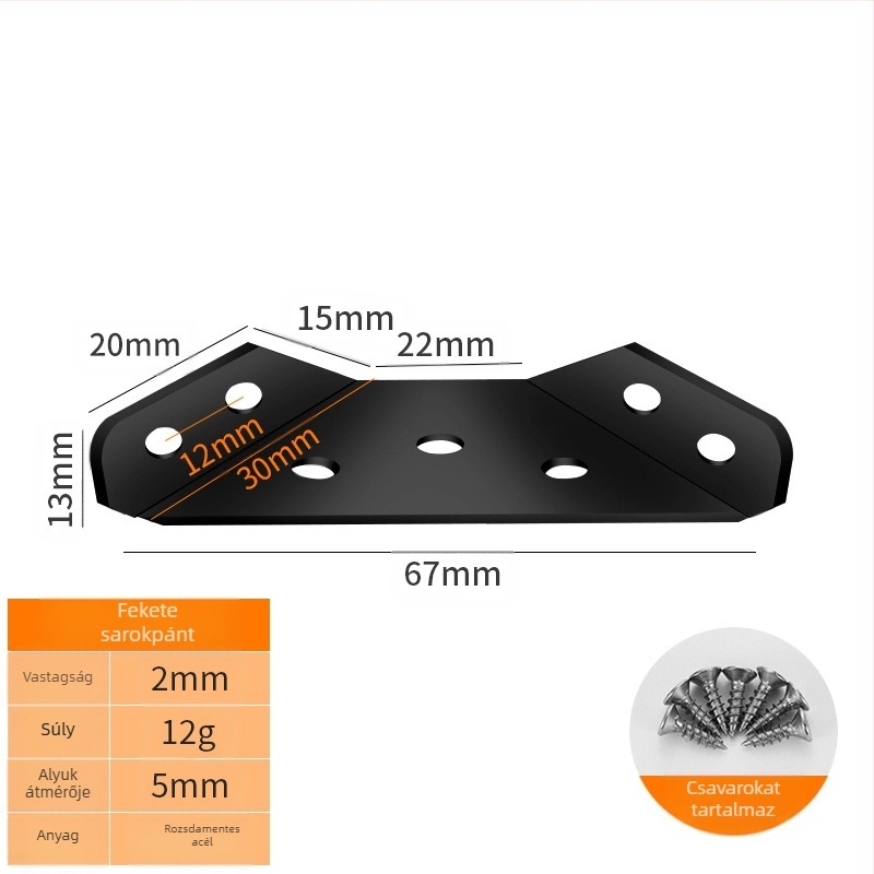 Booluo Többfunkciós saroklemez polcokhoz — rozsdamentes acél, Modell: Multi-purpose angle bracket cz, Elektroplakolás, Modern minimalista dizájn