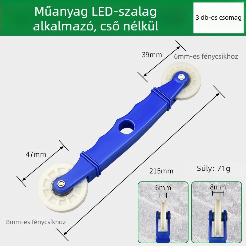 LED szalag szerelőeszköz keményfa nyomókerékkel alacsony feszültségű szalagokhoz, univerzális LED-szalagokhoz, kézi működés, CE tanúsítvány