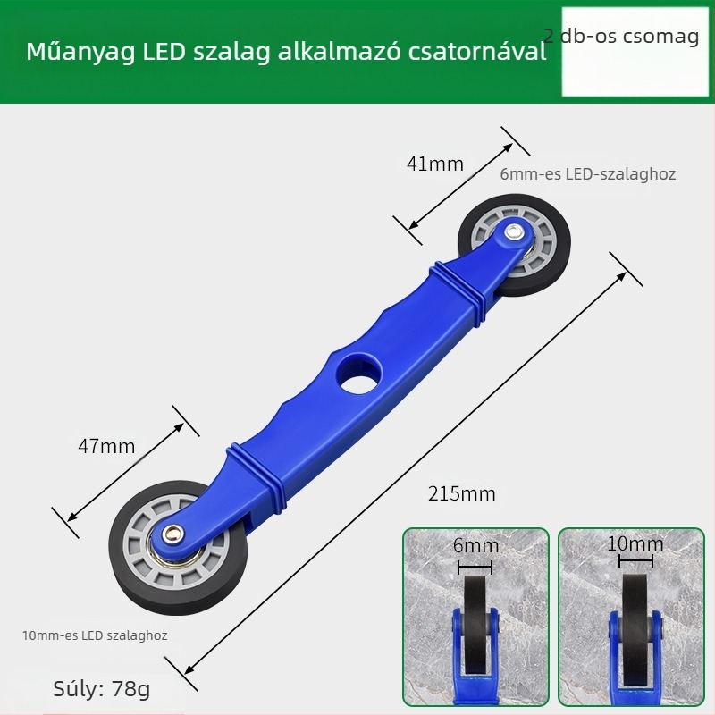 LED szalag szerelőeszköz keményfa nyomókerékkel alacsony feszültségű szalagokhoz, univerzális LED-szalagokhoz, kézi működés, CE tanúsítvány