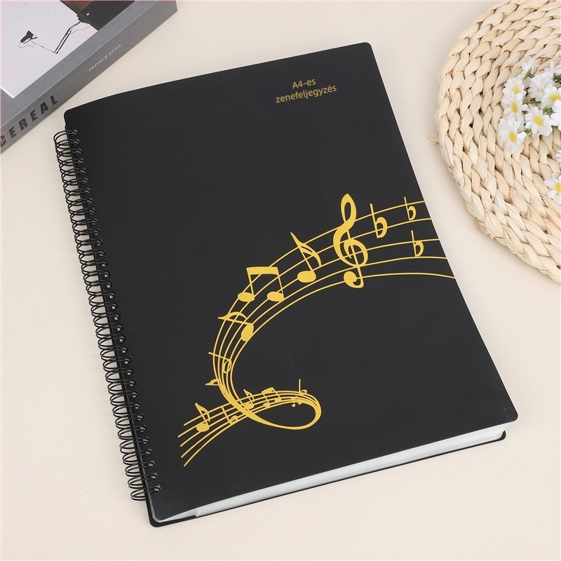 Műanyag kotta-dosszié klippel, matt felület, testre szabható, 20 oldal kapacitás, 14C vastagság