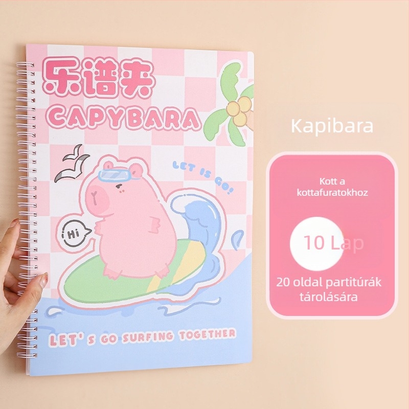 Műanyag kotta-dosszié klippel, matt felület, testre szabható, 20 oldal kapacitás, 14C vastagság