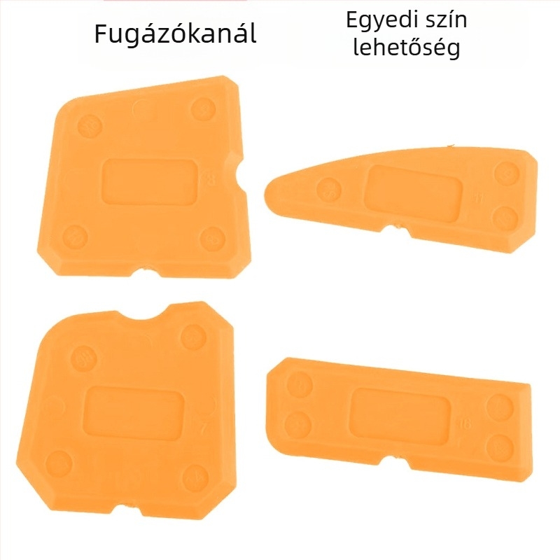9 részes készlet: sarokkaparó, ragasztóterjesztő, üvegvarrat-kaparó, csempevarrat eszköz; anyag: műanyag + szilikon
