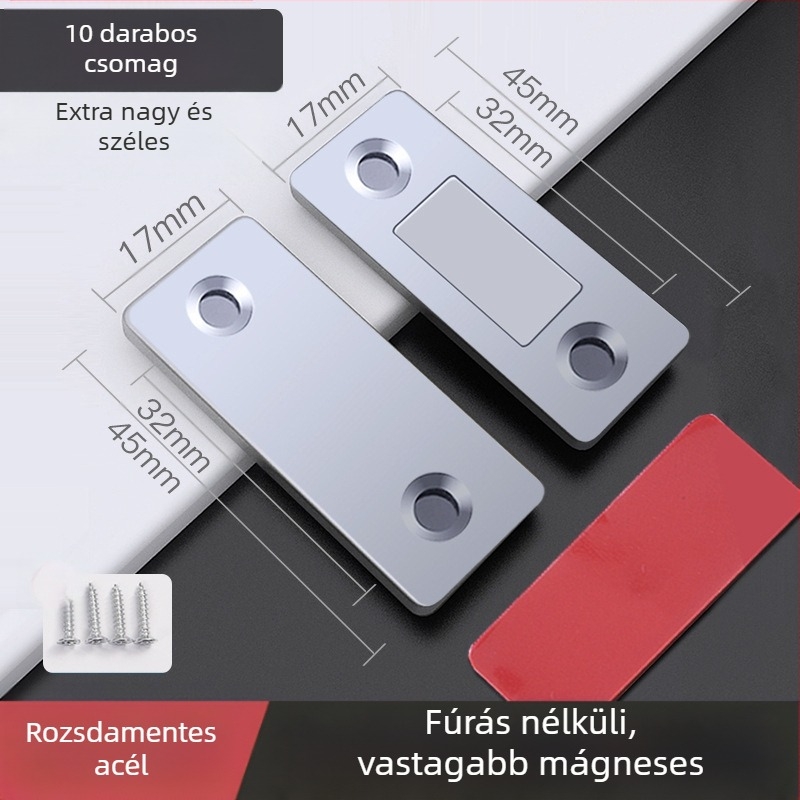 Háztartási ajtó mágneses záróeszköz — acél testtel és erős mágnessel; márka 5sebuy/woodburg; modern minimalista stílus