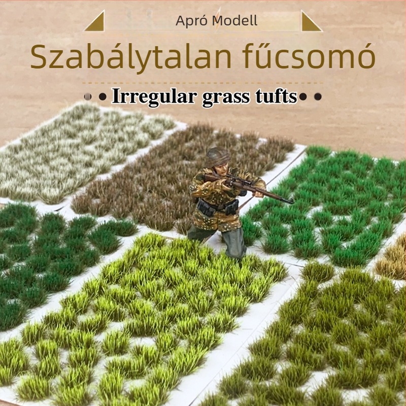 Homokasztalos architektúrális modell rendezetlen fűcsomóval, Nylon anyag, színes dobozos csomagolás, DIY és OEM logó, 15–35 éveseknek