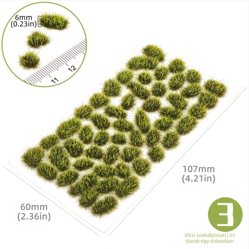 Homokasztalos architektúrális modell rendezetlen fűcsomóval, Nylon anyag, színes dobozos csomagolás, DIY és OEM logó, 15–35 éveseknek