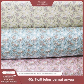 Amerikai sorozat: 40s twill pamut anyag babaruha-hoz – apró virágos minta, ragasztó nyomás, 100% pamut