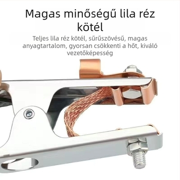 Argon ívhegesztéshez földelőcsipesz, 500–1000 A, vastagabb kivitel, pneumatikus működtetés, forró levegővel és infravörös sugárzással történő melegítés