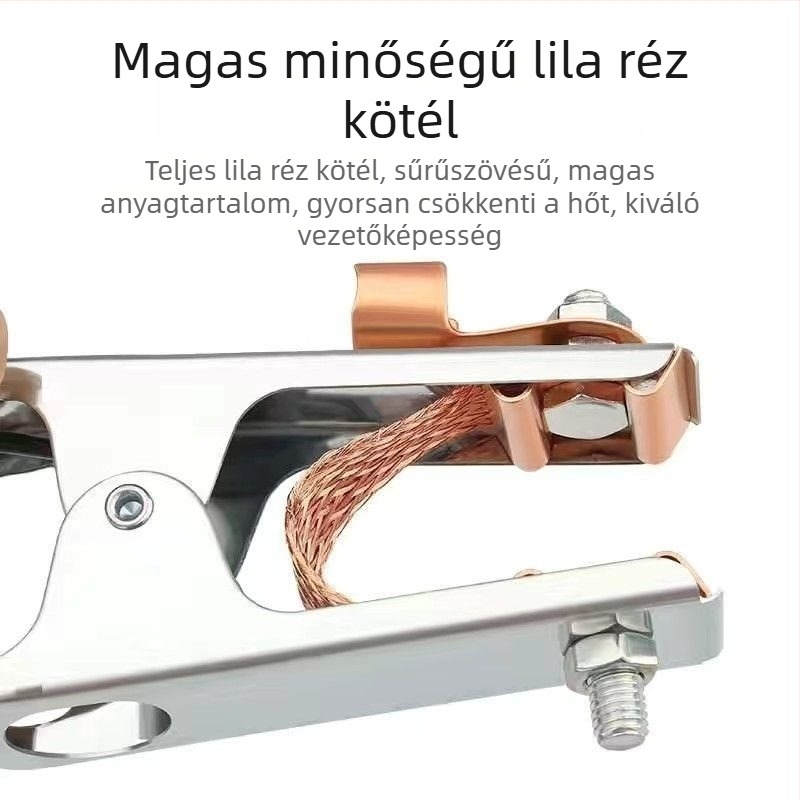 Argon ívhegesztéshez földelőcsipesz, 500–1000 A, vastagabb kivitel, pneumatikus működtetés, forró levegővel és infravörös sugárzással történő melegítés