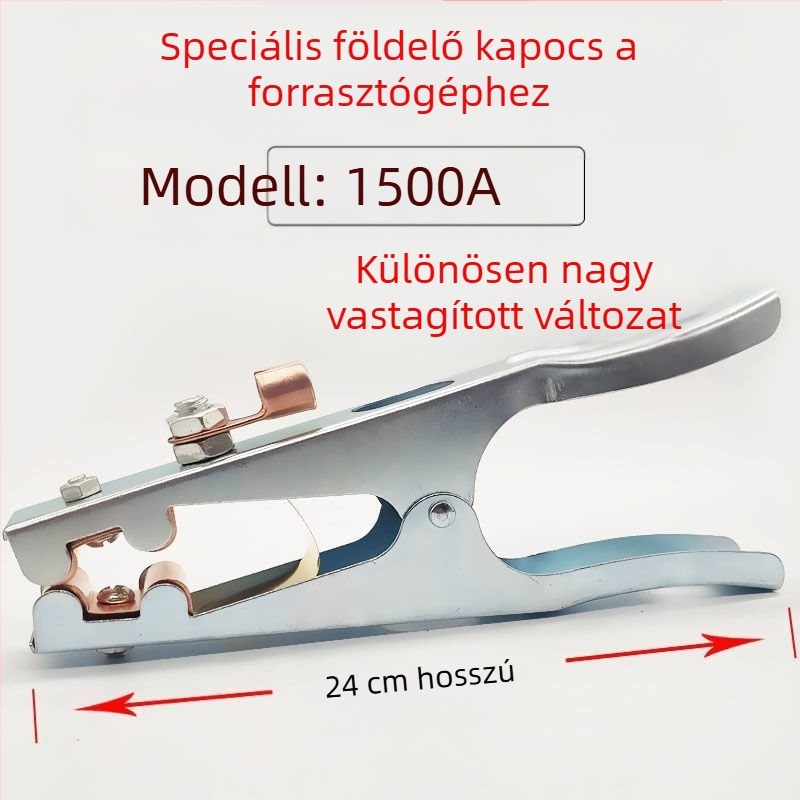 Argon ívhegesztéshez földelőcsipesz, 500–1000 A, vastagabb kivitel, pneumatikus működtetés, forró levegővel és infravörös sugárzással történő melegítés