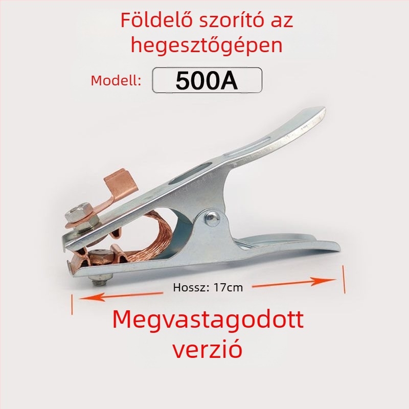 Argon ívhegesztéshez földelőcsipesz, 500–1000 A, vastagabb kivitel, pneumatikus működtetés, forró levegővel és infravörös sugárzással történő melegítés