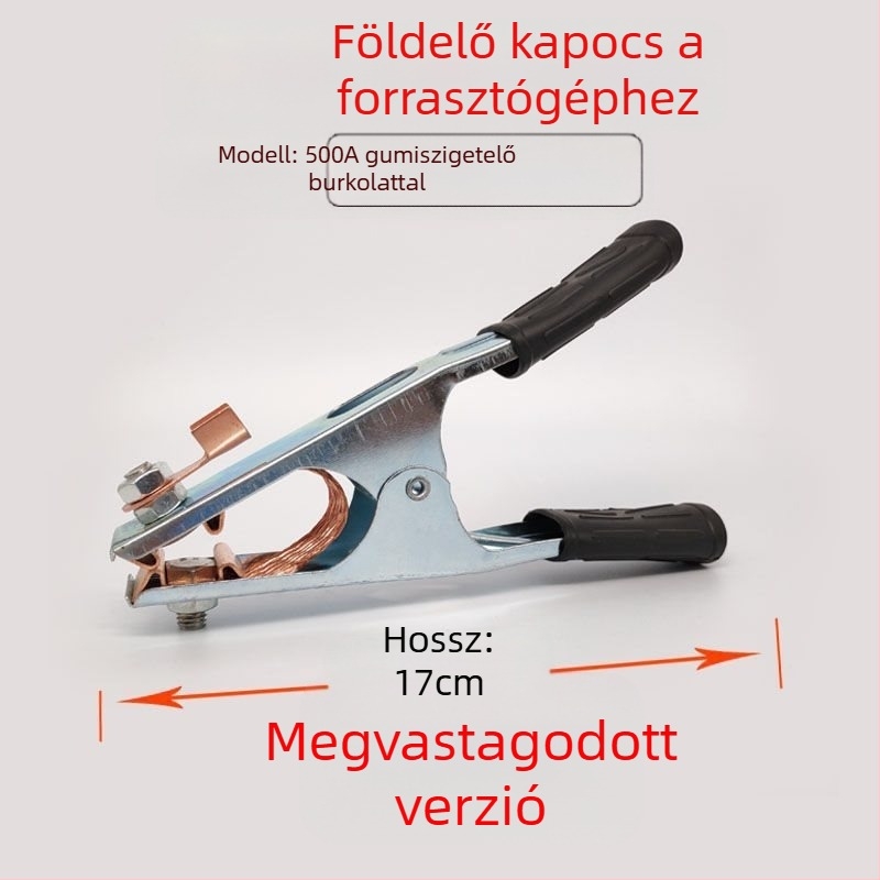 Argon ívhegesztéshez földelőcsipesz, 500–1000 A, vastagabb kivitel, pneumatikus működtetés, forró levegővel és infravörös sugárzással történő melegítés