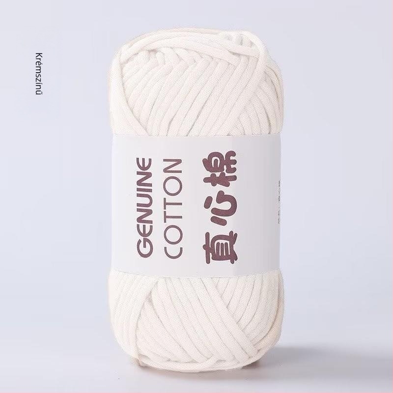 DIY hordozó fonal kötéshez - fél-fésült pamut, orsóval spunva, belső töltött üreges pamut