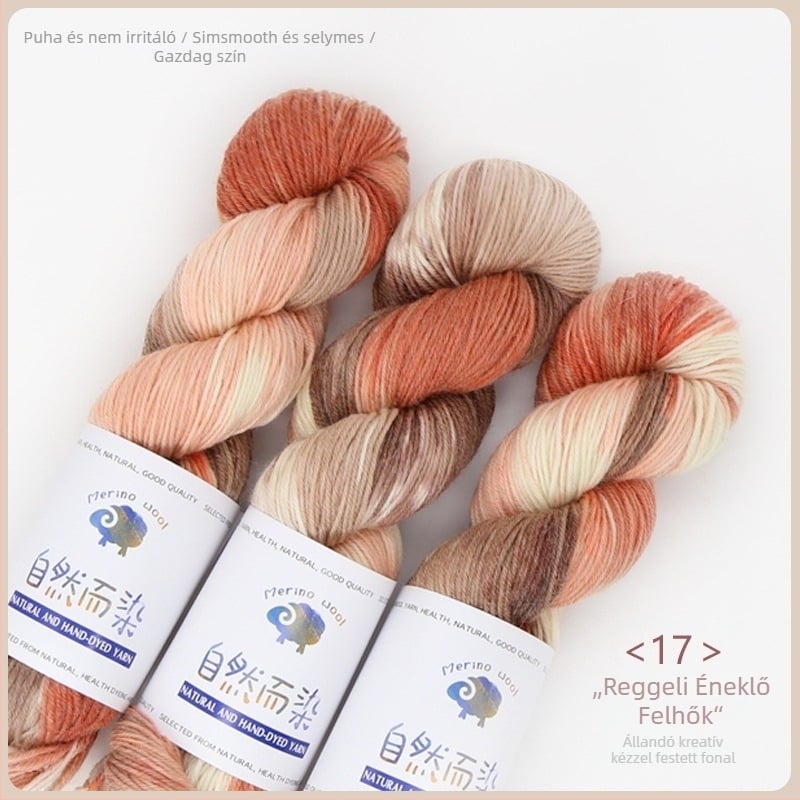 Dopamine kézzel festett gyapjúfonal, 100 g, anti-pill, meleg, csavart fonal, Good Color