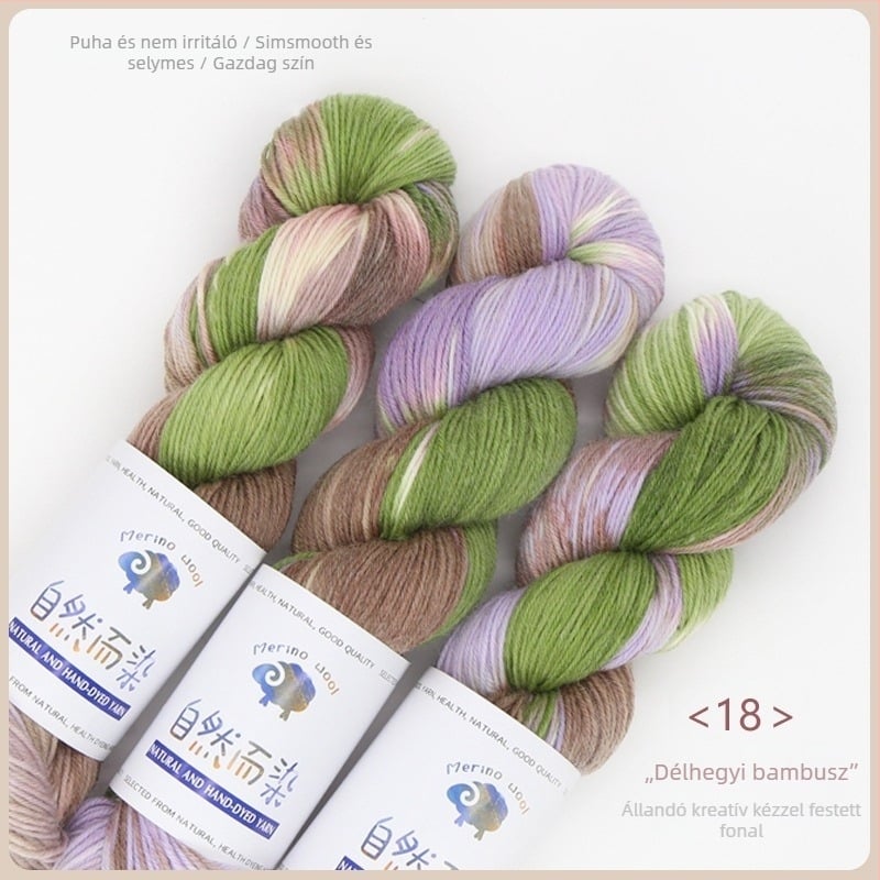 Dopamine kézzel festett gyapjúfonal, 100 g, anti-pill, meleg, csavart fonal, Good Color