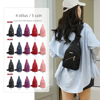 Női mellkas táska – utcai stílus, nylon, cipzáras nyitás, belső cipzáras zseb, poliészter bélés