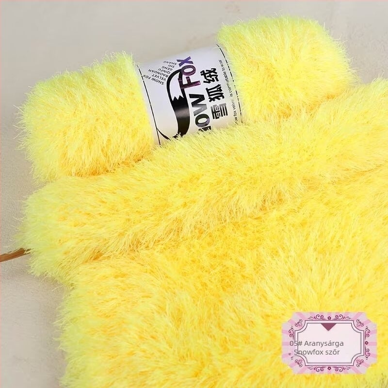 Snow Fox velúr fleece sál, csoportos fonású fonal, kötött, Yunzhen
