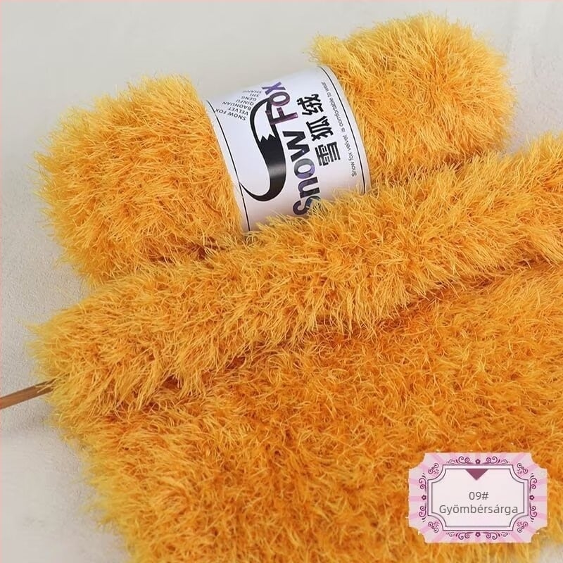 Snow Fox velúr fleece sál, csoportos fonású fonal, kötött, Yunzhen
