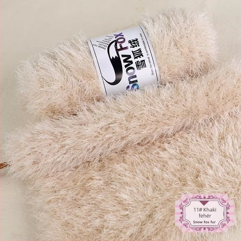 Snow Fox velúr fleece sál, csoportos fonású fonal, kötött, Yunzhen