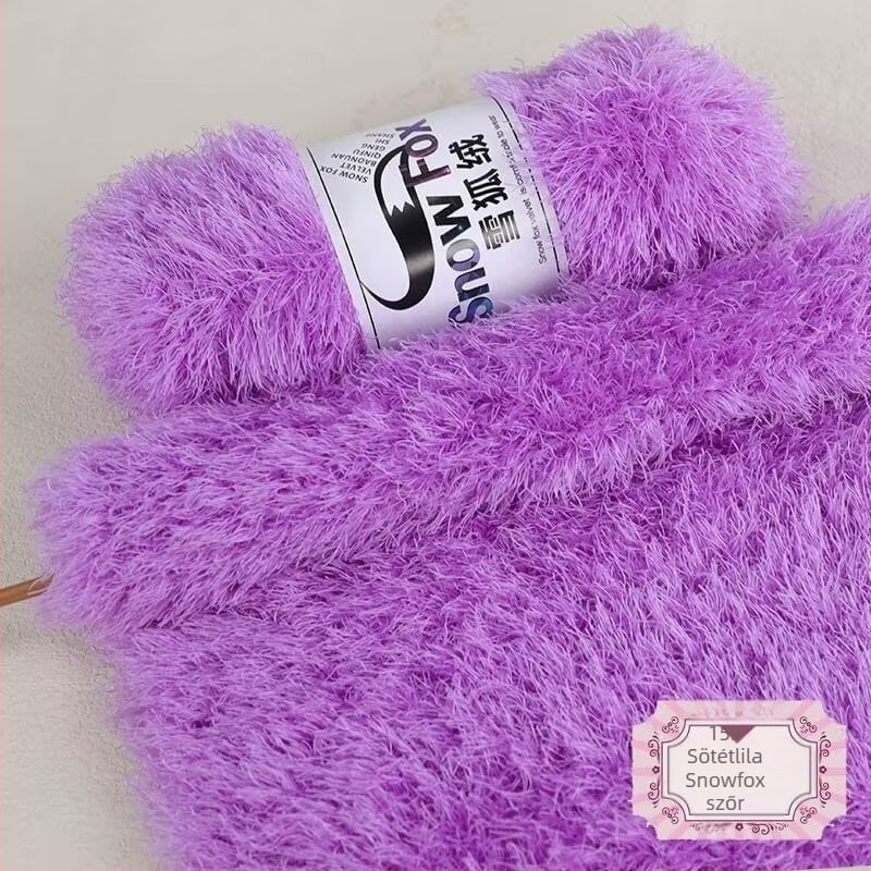 Snow Fox velúr fleece sál, csoportos fonású fonal, kötött, Yunzhen
