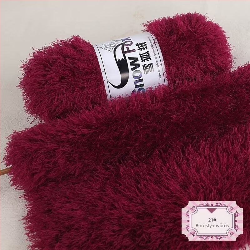 Snow Fox velúr fleece sál, csoportos fonású fonal, kötött, Yunzhen