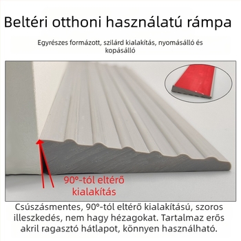 PVC puha öntapadós lejtőszőnyeg robotporszívókhoz, beltéri küszöbökhöz, vízálló, csúszásmentes, kopásálló, 25 mm vastagság