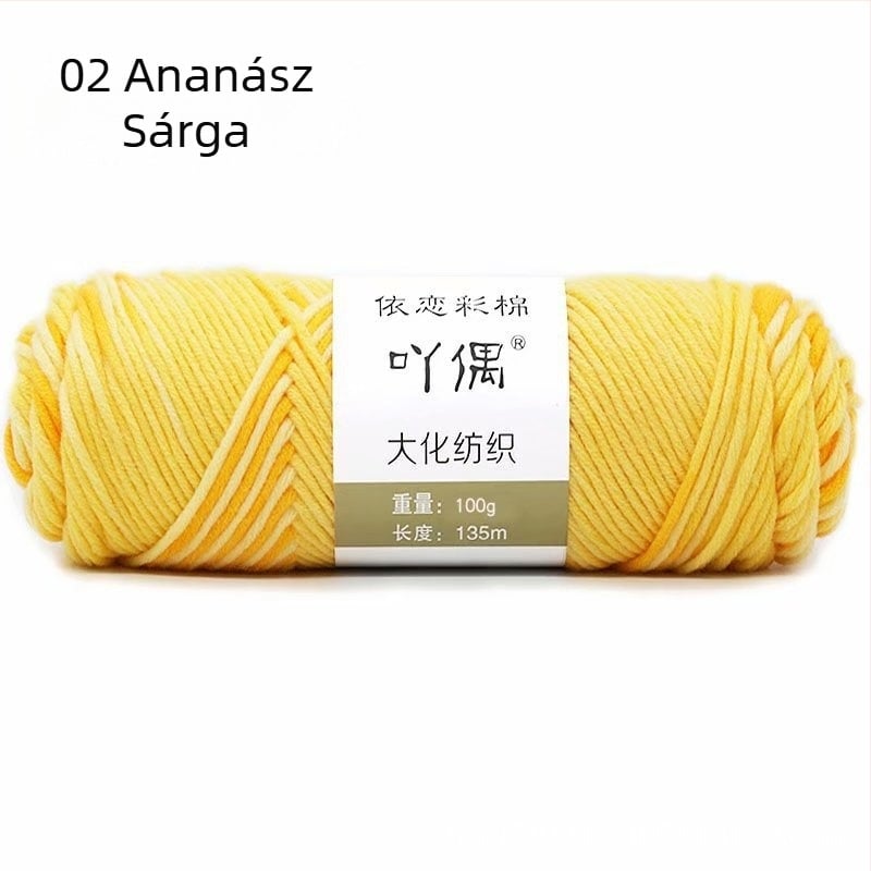 Kevert fonal skein gradient tej-gyapot, gyűrűs fonás, törölközőkhöz, kötéshez, szövéshez és varráshoz