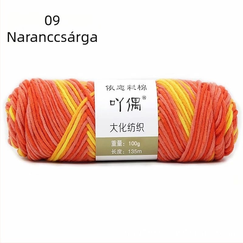 Kevert fonal skein gradient tej-gyapot, gyűrűs fonás, törölközőkhöz, kötéshez, szövéshez és varráshoz