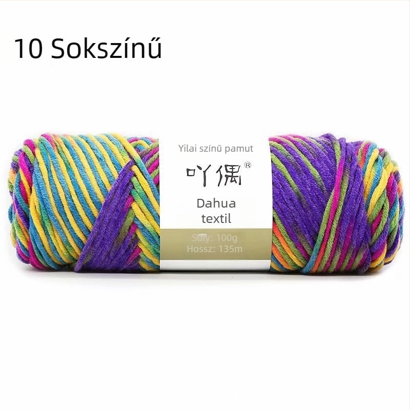 Kevert fonal skein gradient tej-gyapot, gyűrűs fonás, törölközőkhöz, kötéshez, szövéshez és varráshoz