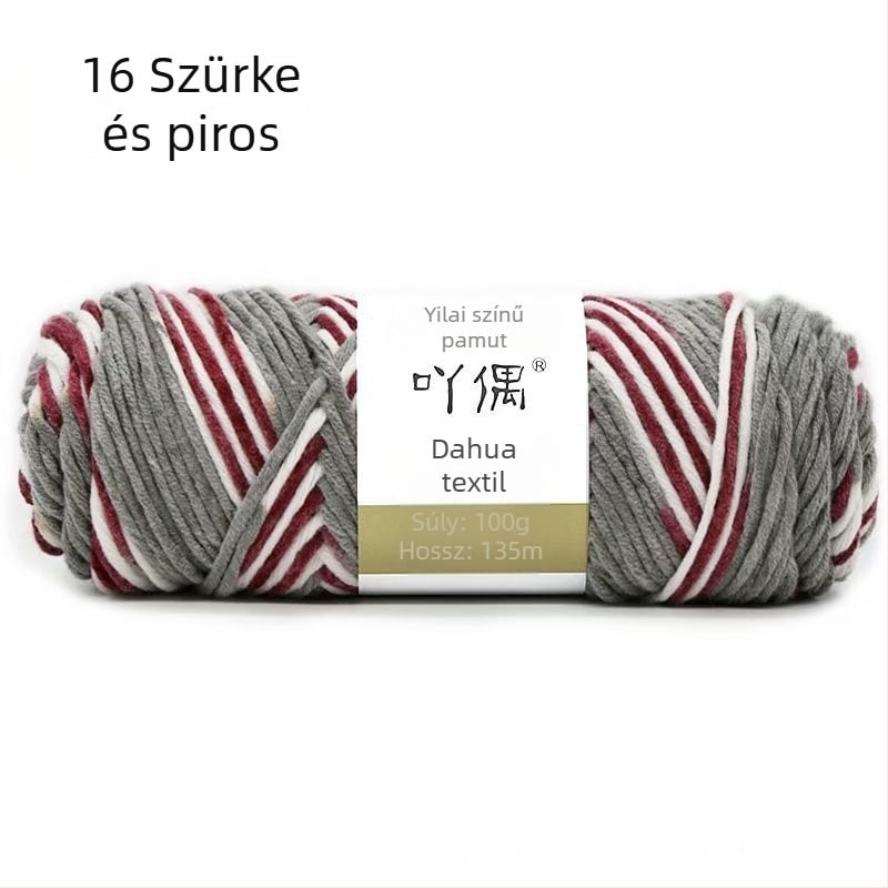Kevert fonal skein gradient tej-gyapot, gyűrűs fonás, törölközőkhöz, kötéshez, szövéshez és varráshoz