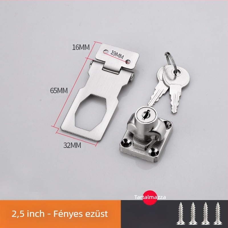 Fúrás nélküli szekrényzár — modell HSD-12; alkalmas szekrényajtókra, fiókokra, hűtőkre és fagyasztókra