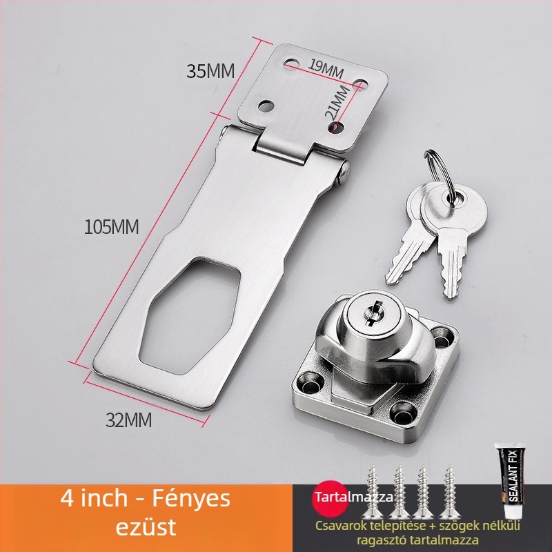 Fúrás nélküli szekrényzár — modell HSD-12; alkalmas szekrényajtókra, fiókokra, hűtőkre és fagyasztókra