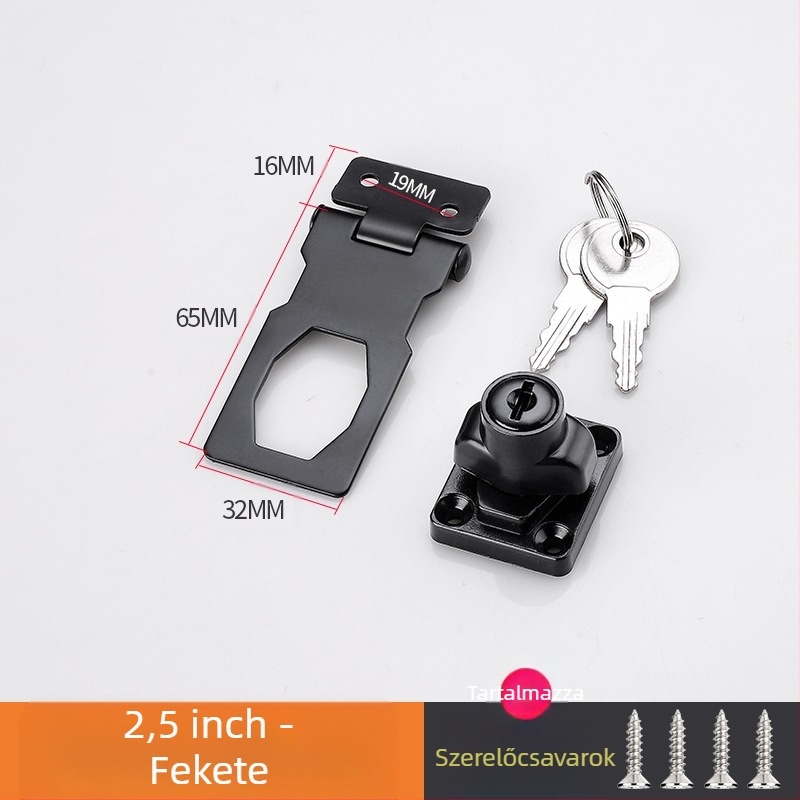 Fúrás nélküli szekrényzár — modell HSD-12; alkalmas szekrényajtókra, fiókokra, hűtőkre és fagyasztókra