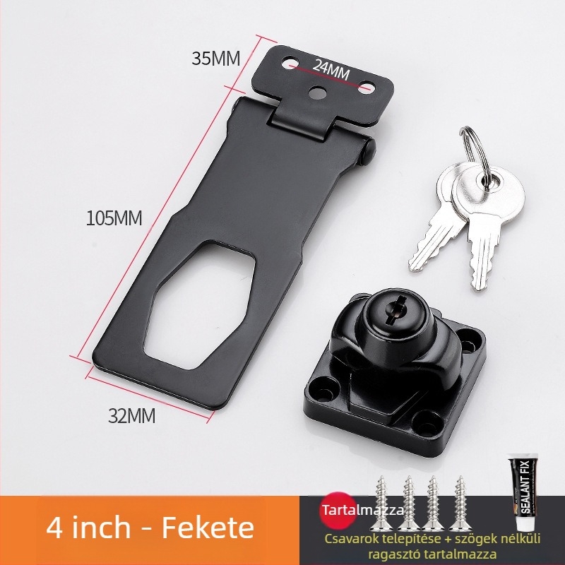 Fúrás nélküli szekrényzár — modell HSD-12; alkalmas szekrényajtókra, fiókokra, hűtőkre és fagyasztókra