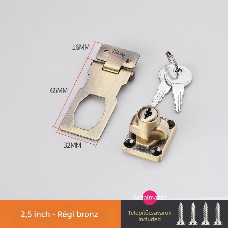 Fúrás nélküli szekrényzár — modell HSD-12; alkalmas szekrényajtókra, fiókokra, hűtőkre és fagyasztókra