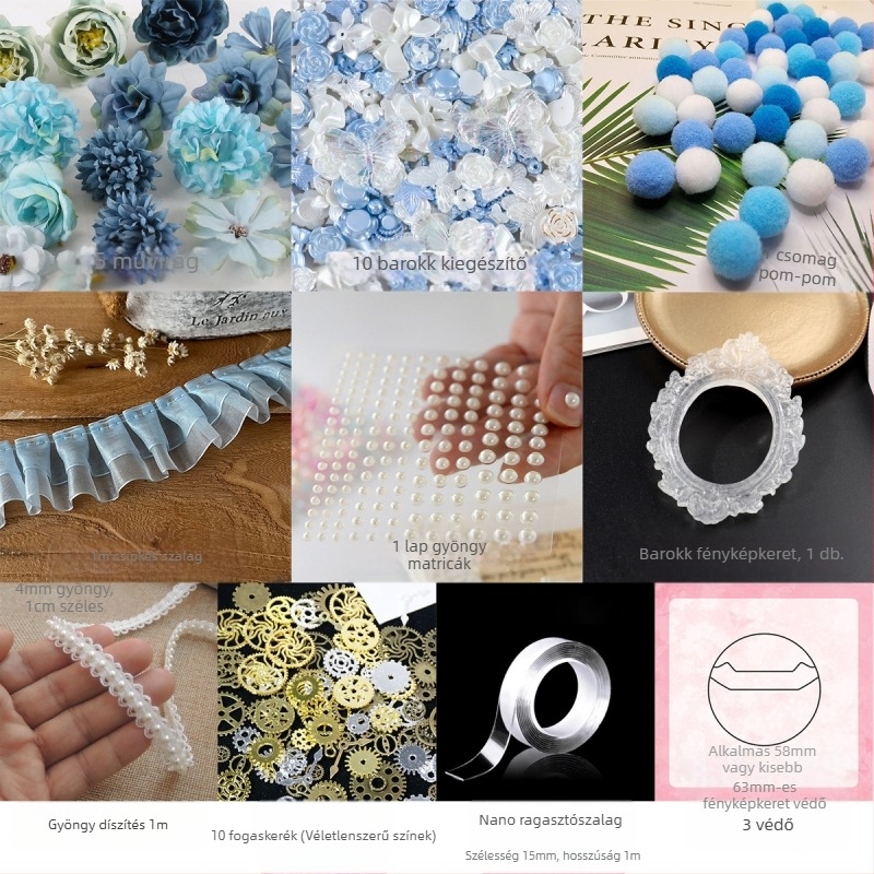 DIY táska kiegészítő készlet – akril elemek, barokk kitűzők dekorációhoz, Márka: Other; Nincs testreszabás; Kézművesség: Egyéb; IP engedély: Nincs