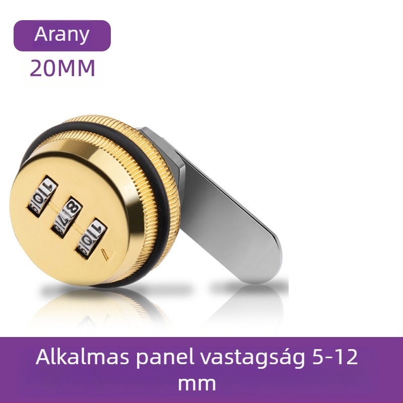 Jia Shundi szekrényzár jelszóra, modell 006, cink ötvözetből, szekrényekhez és irodai asztalokhoz
