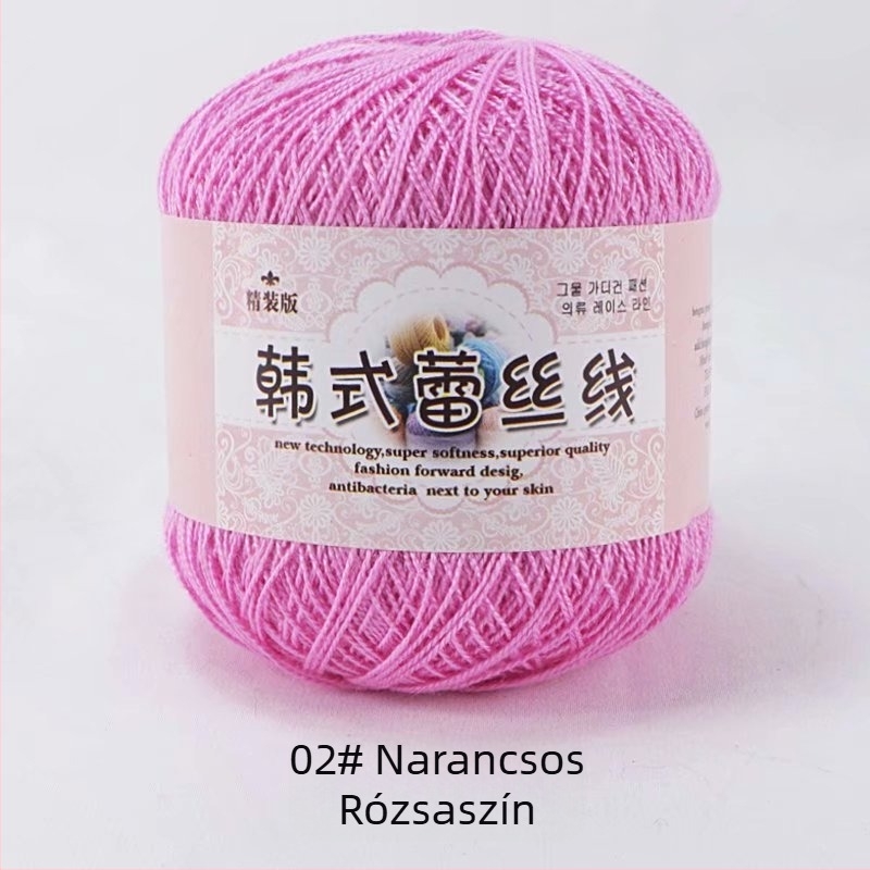 Csipke horgolócérna, 8 Lace variáció, 7s sodrás, 1 szál, csoportos fonal