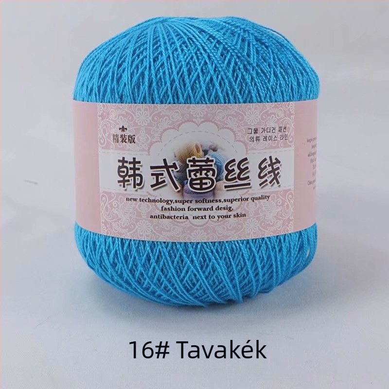 Csipke horgolócérna, 8 Lace variáció, 7s sodrás, 1 szál, csoportos fonal