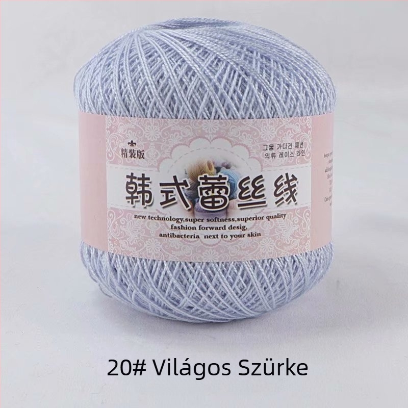 Csipke horgolócérna, 8 Lace variáció, 7s sodrás, 1 szál, csoportos fonal