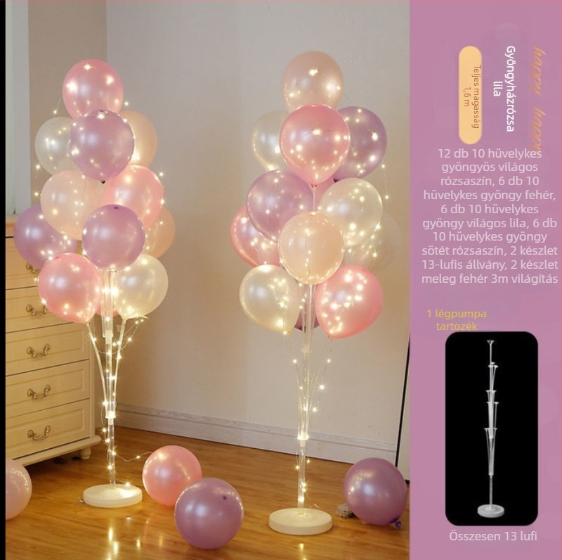 Földön álló lufis oszlopok rendezvénydekorációhoz – ideális megnyitókhoz, születésnapokhoz, diplomaosztókhoz és iskolai rendezvényekhez; Anyag: műanyag; Csomagolás tartalmazva; testreszabás nélkül; Importálás: nem; IP engedély: nem