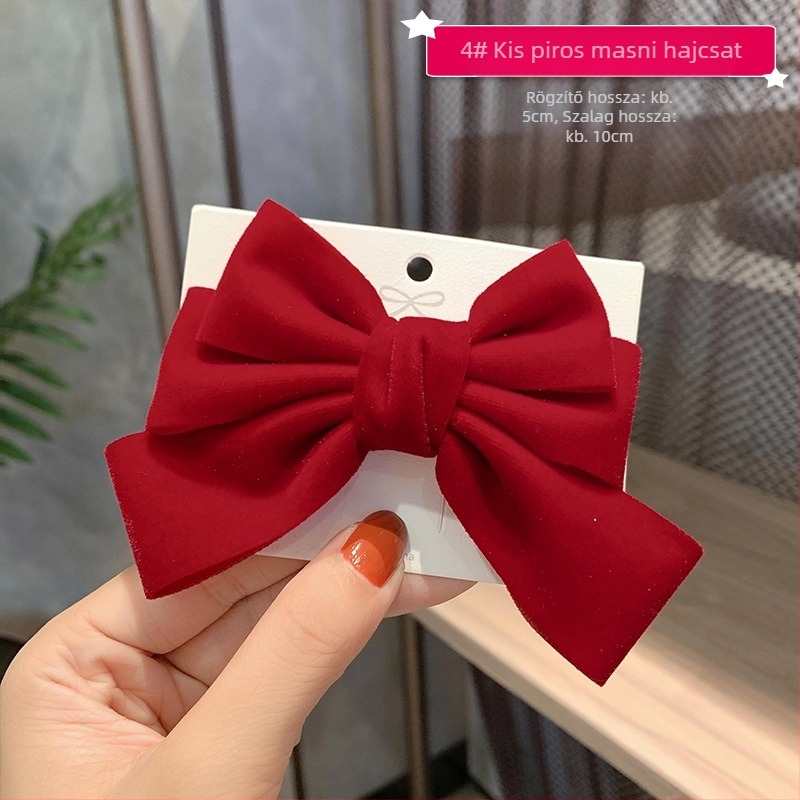 Velúr hajcsat gyerekeknek, nagy masnival, egyrészes klipsz, koreai stílus, 2024 tél