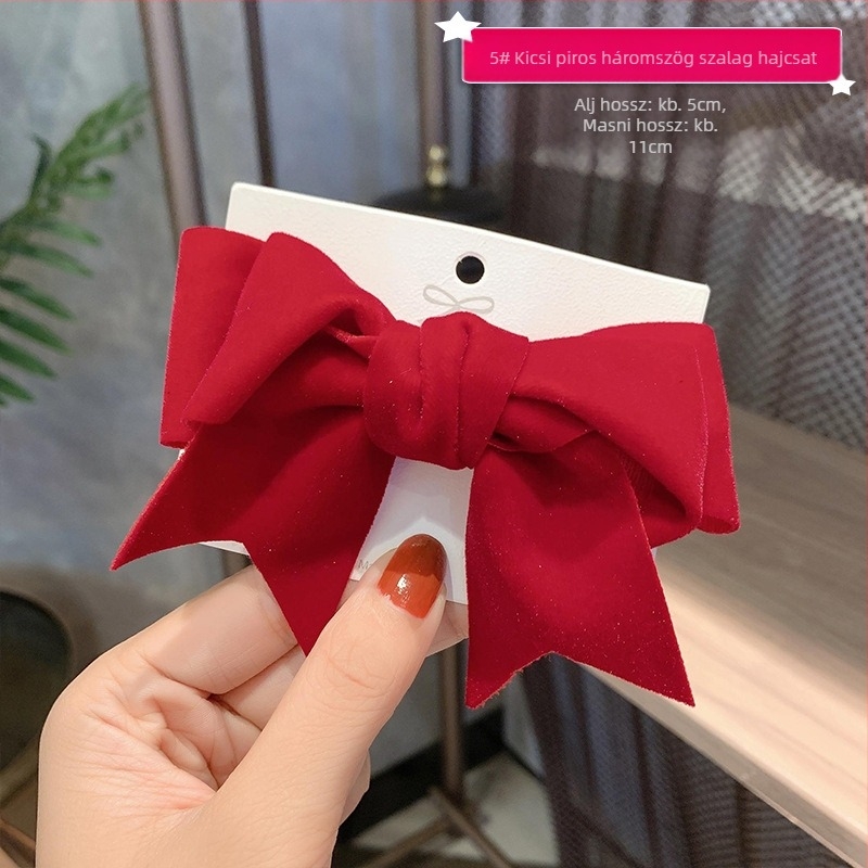 Velúr hajcsat gyerekeknek, nagy masnival, egyrészes klipsz, koreai stílus, 2024 tél