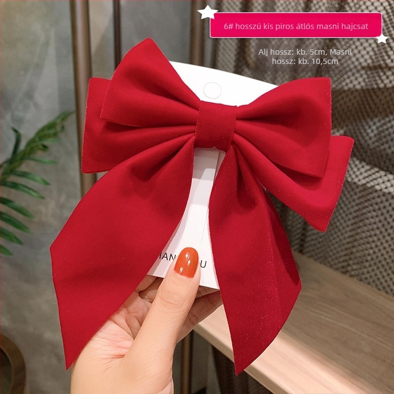 Velúr hajcsat gyerekeknek, nagy masnival, egyrészes klipsz, koreai stílus, 2024 tél