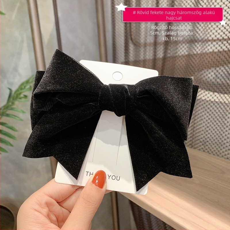 Velúr hajcsat gyerekeknek, nagy masnival, egyrészes klipsz, koreai stílus, 2024 tél