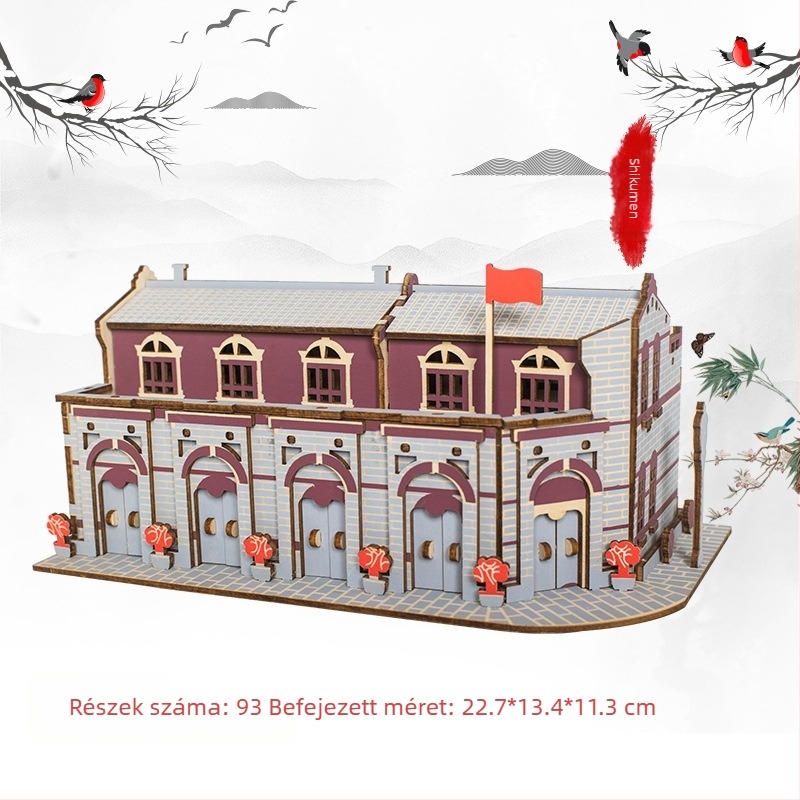 Nanhu Vörös Hajó Fa 3D Kirakós Modellkészlet, DIY, OEM-logóval testreszabható