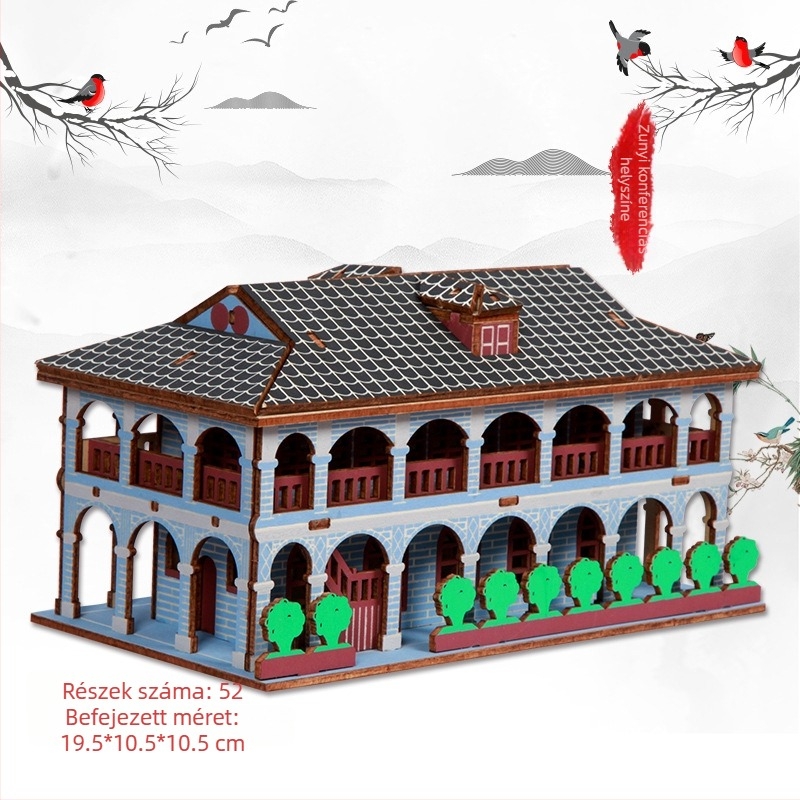 Nanhu Vörös Hajó Fa 3D Kirakós Modellkészlet, DIY, OEM-logóval testreszabható