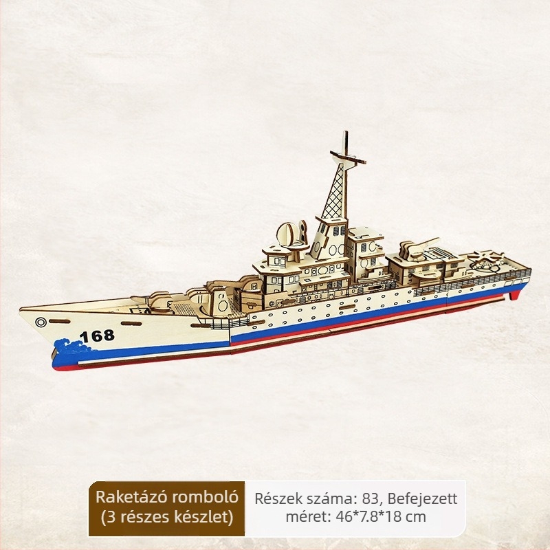 Nanhu Vörös Hajó Fa 3D Kirakós Modellkészlet, DIY, OEM-logóval testreszabható