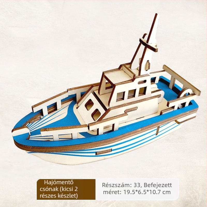 Nanhu Vörös Hajó Fa 3D Kirakós Modellkészlet, DIY, OEM-logóval testreszabható