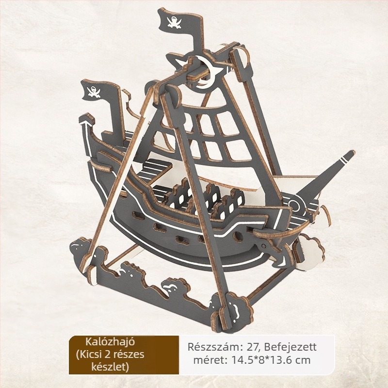 Nanhu Vörös Hajó Fa 3D Kirakós Modellkészlet, DIY, OEM-logóval testreszabható